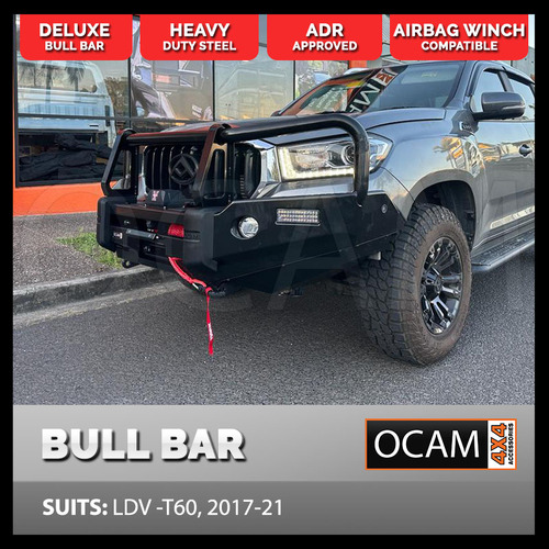 OCAM Deluxe Steel Bull Bar For LDV-T60 2017-08/2021 & OCAM 12k Winch