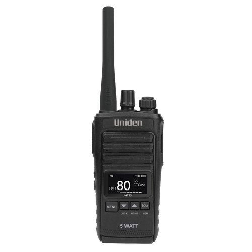 Uniden 5 Watt UHF CB Splash Proof Handheld Radio UH755