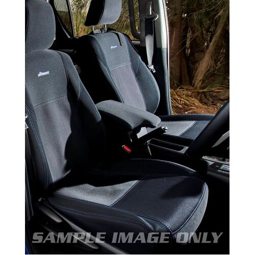 PRE-MADE BUNDLE Wetseat Neoprene Seat, Headrest & Console Covers for Volkswagen Amarok Core, 02/2015-04/2023 [Stitching: Black] [Cover: Black]