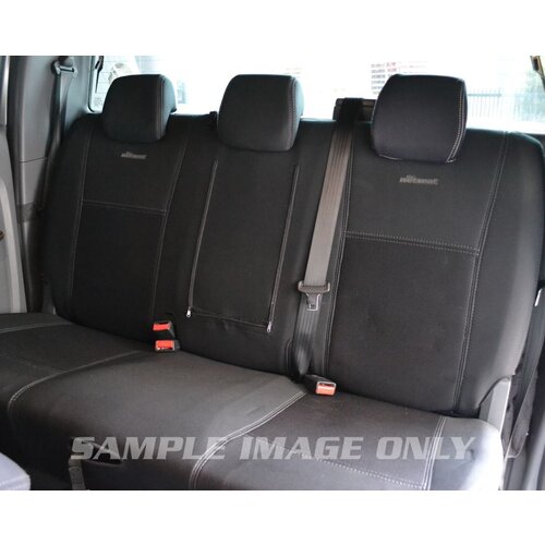 Second Row Wetseat Tailored Neoprene Seat Covers for Toyota Prado 150 Series 11/2009-05/2021, (Kakadu & VX), Black With Black Stitching