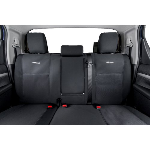 Second Row - Black Neoprene Seat Covers With Black Stitching for Holden Colorado RG 10/2013-Current, LTZ