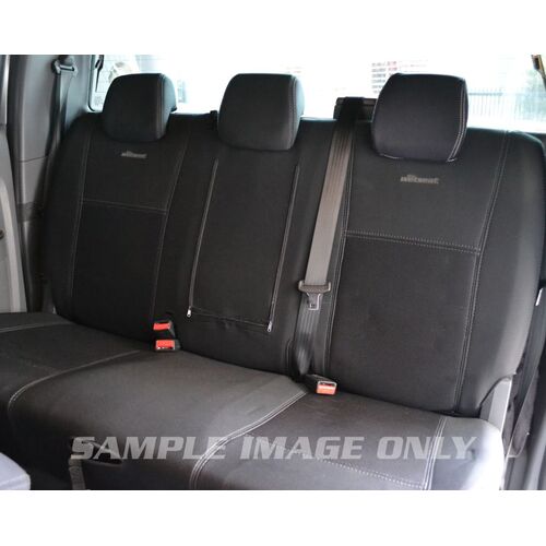 Second Row Wetseat Tailored Neoprene Seat Covers for LDV T60, 07/2017-Current, Black With Black Stitching