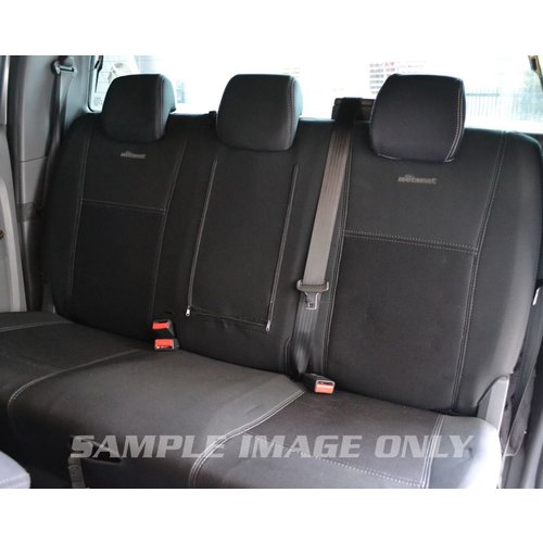 Second Row Wetseat Tailored Neoprene Seat Covers for Mazda BT-50 08/2015-Current, Black With Blue Stitching