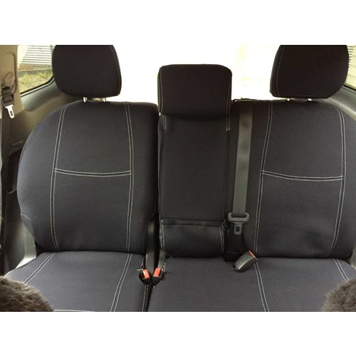 Second Row - Black Neoprene Seat Covers With White Stitching for Jeep Grand Cherokee WK 02/2011-Current