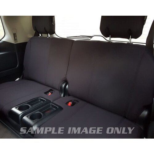 Third Row Wetseat Tailored Neoprene Seat Covers for Toyota Landcruiser 200 Series GX GXL 2007-Current, Black With Black Stitching