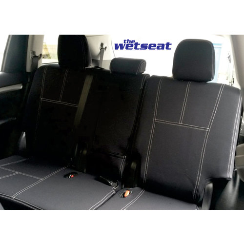 Third Row - Black Neoprene Seat Covers With White Stitching For Toyota LC80 Series GX-GXL