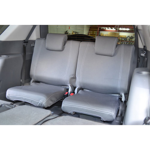 Third Row - Mid Grey Neoprene Seat Covers With Black Stitching For Toyota LC80 Series GX-GXL