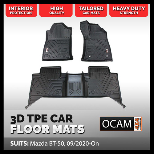 3D All Weather Floor Mats Liners For Ssangyong MUSSO & XLV DC 2019-2024