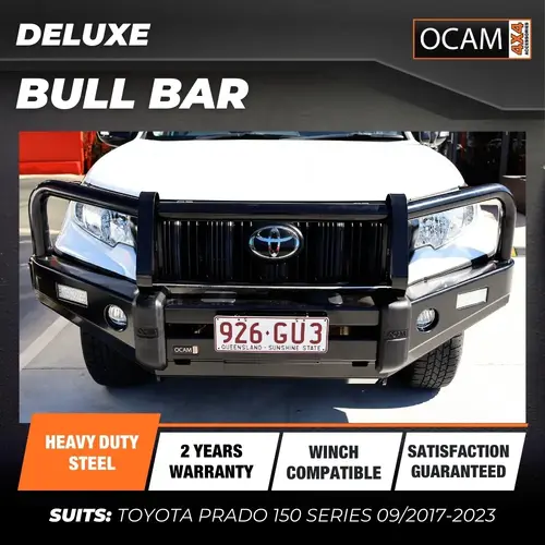 OCAM Deluxe Bull Bar for Toyota Prado 150 Series 09/2017-2023 Winch Compatible