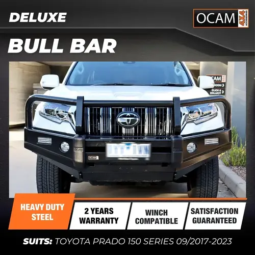 OCAM Deluxe Bull Bar for Toyota Prado 150 Series 09/2017-2023 Winch Compatible