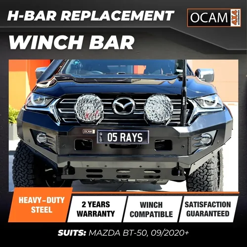 OCAM H-Bar, Replacement Winch Bar for Mazda BT-50, 09/2020+ Hoopless Bull Bar