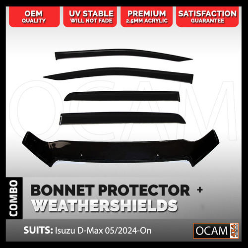 Bonnet Protector, Weathershields For Isuzu D-MAX 05/2024-On DMAX Visors