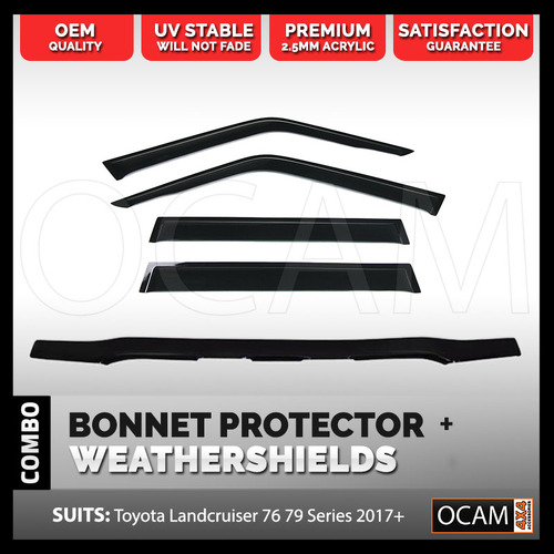 Bonnet Protector, Weathershields For Toyota Landcruiser 70 76 79 Series 11/2023-Current