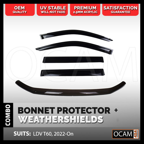 Bonnet Protector & Weathershields For LDV T60, 2022-Current