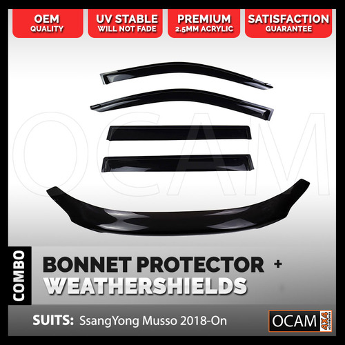 Bonnet Protector, Weathershields For SsangYong Musso 2018-Current