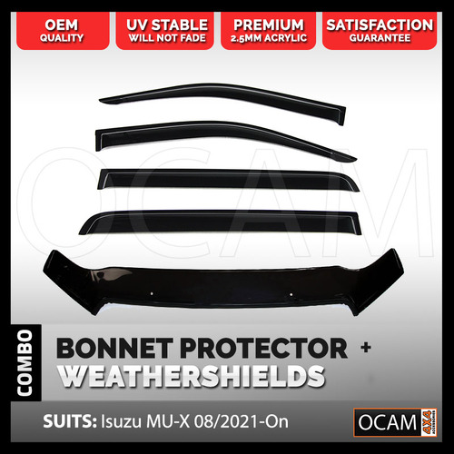 Bonnet Protector, Weathershields for Isuzu MU-X 08/2021+ MU-X Visors