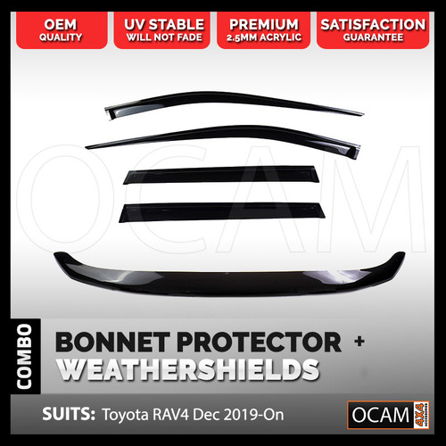 Bonnet Protector, Weathershields For Toyota RAV4 Dec 2019-Current Tinted Visors