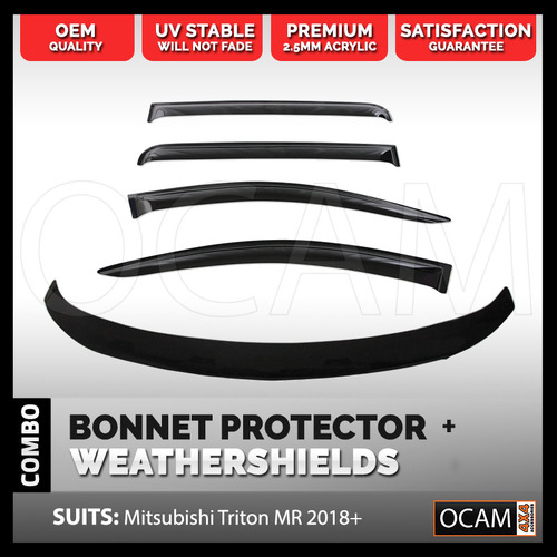 Bonnet Protector, Weathershields for Mitsubishi Triton MV 2024-Current Visors