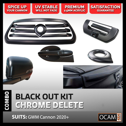 Black Out Chrome Delete Kit for GWM Cannon 2020+ Base Model