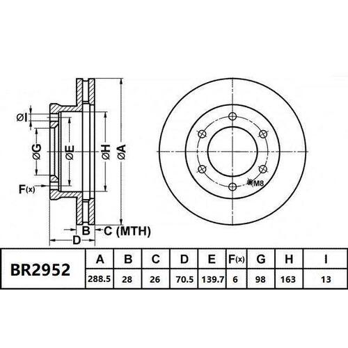 Bendix Ultimate Disc Brake Rotor Suits Ford Ranger PJ PK 2006-2011