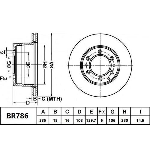 Bendix Ultimate Disc Brake Rotor for Toyota Land Cruiser 80 Series 1990-1998