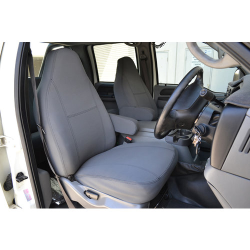 Front, 2nd & 3rd Row Bundle - Wetseat Neoprene Seat & Console Covers Mid Grey With Black Stitching For Toyota LC80 Series Sahara