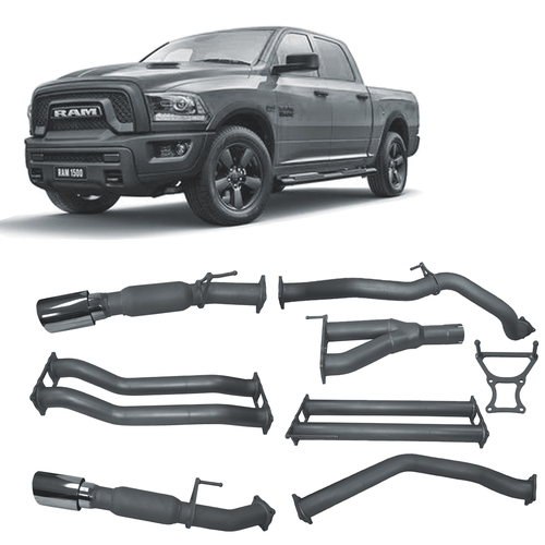 3" Redback Extreme Duty Exhaust for Ram 1500 DS 5.7L V8 12/2018-On, Twin Cat Back, Pipe Only