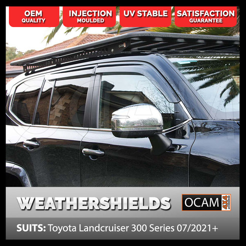 OCAM Weathershields for Toyota Landcruiser 300 Series 04/2021-Current, Injection Moulded Window Visors