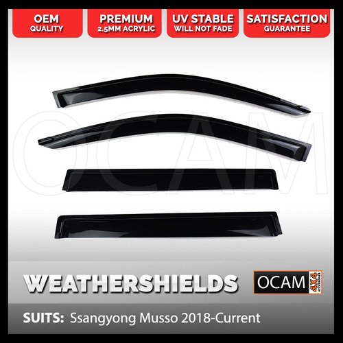 OCAM Weathershields For Ssangyong Musso 2018-2024 Window Door Visors