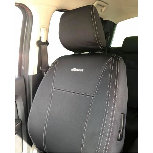 Front Row Wetseat Tailored Neoprene Seat Covers for Ford Ranger PX2/ BT-50 Dual Cab 07/2015 11/2020 Black with Charcoal Stitching