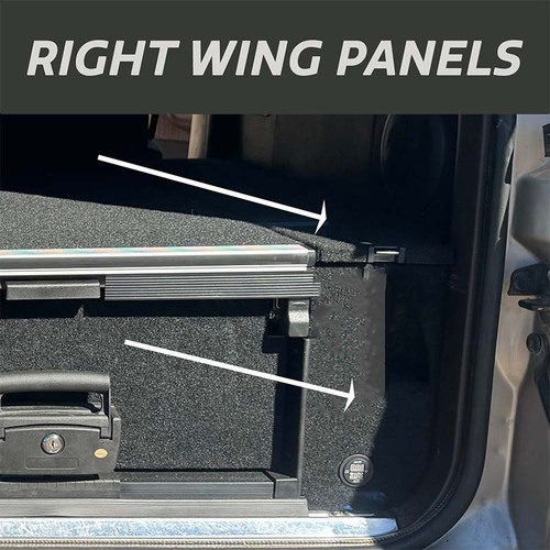 Right Wing Panel Kit for OCAM Rear Drawer for Toyota Prado 150 Series, GX 5-Seater 2009-23, Black, Driver Side