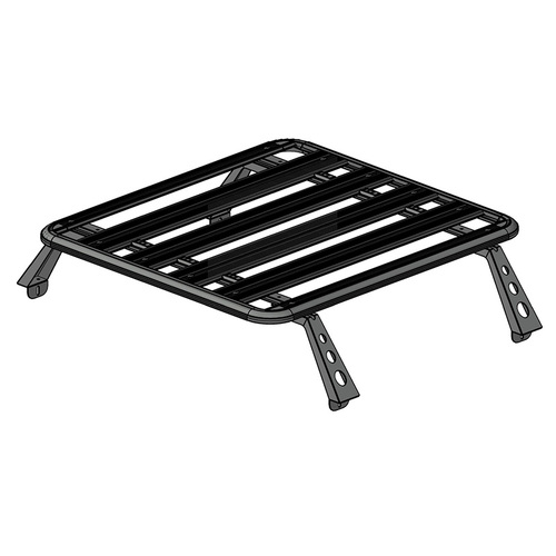 OCAM CMM Aluminium Platform Flat Roof Rack with Tub Mounts for Dual Cab 1350 x 1425mm Alloy