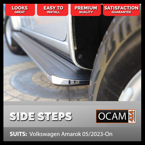 Aluminium Side Steps for Volkswagen Amarok 05/2023-On, Dual Cab Running Boards