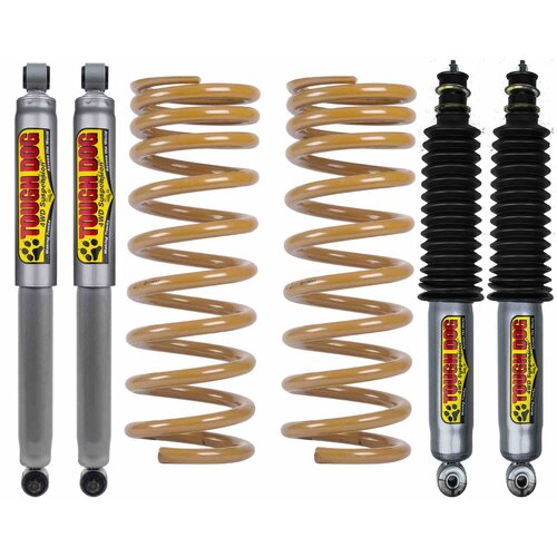 Tough Dog Lift Kit for Toyota LC100 DIESEL, (IFS Front), Front: No Bullbar/Alloy Bullbar, Shocks: 40mm Adjustable, Rear: Comfort 0-300Kgs