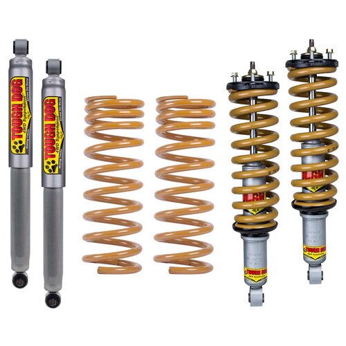 Tough Dog Lift Kit for Toyota Prado 150 Series, 2009+, Front: Bullbar & Winch, Shocks: 40mm Adjustable, Assembled, Medium 300Kgs+ Constant