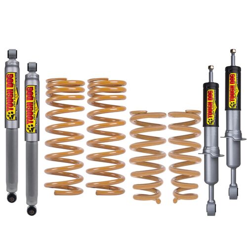 Tough Dog Lift Kit for Toyota Prado 150 Series, 2009+, Front: No Bullbar/Alloy Bullbar, Shocks: 40mm Adjustable, Unassembled, Medium 300Kgs+ Constant