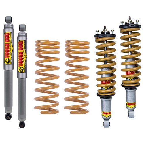 Tough Dog Lift Kit for Isuzu MU-X 08/2014 - Current, No Bullbar / Alloy Bullbar, Shocks: 35mm Nitro Gas, Assembled, Rear: Medium 300Kgs+ Constant