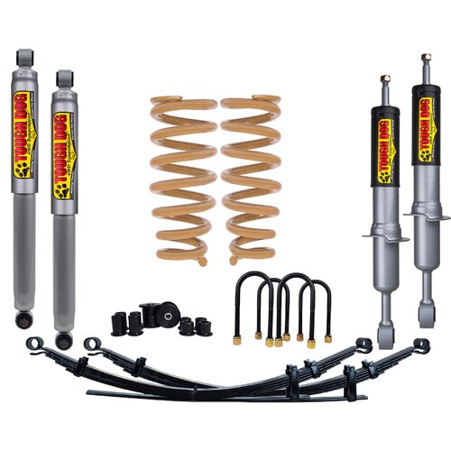 Tough Dog Lift Kit for Mazda BT-50 11/2011-Current, Front: Bullbar & Winch, Shocks: 40mm Adjustable Unassembled, Rear:Medium 300Kgs+ Constant