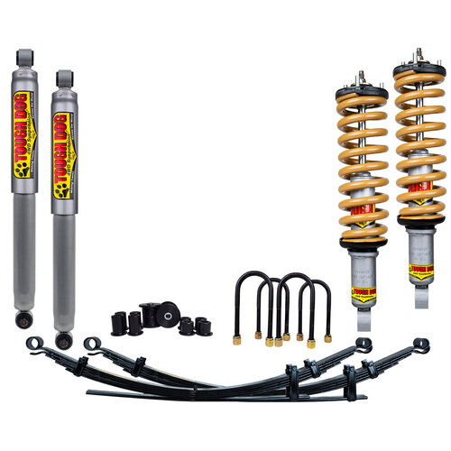 Tough Dog Lift Kit for Mazda BT-50 11/2011-Current, Front: No Bullbar/Alloy Bullbar, Shocks: 40mm Adjustable, Assembled Rear: Heavy 500Kgs+ Constant