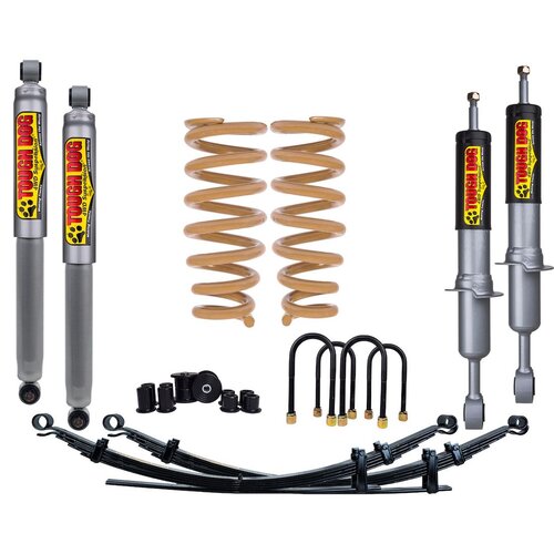 Tough Dog Lift Kit for Toyota Hilux N80 10/2015-Current, Front: Bullbar & Winch, Shocks: 40mm Adjustable Unassembled Rear: Medium 300Kgs+ Constant