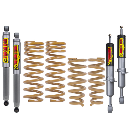 Tough Dog Lift Kit for Nissan Patrol Y62 Non-Hydraulic Only, Front: Steel Bullbar, Shocks:41mm Foam Cell, Unassembled, Rear: Medium 120-300Kgs