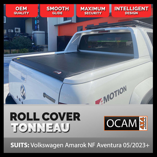Retractable Tonneau Roll Cover For Volkswagen Amarok 05/2023+ NF Aventura, Dual Cab, Electric Roller Shutter, With Sailplane