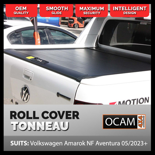 Retractable Tonneau Roll Cover For Volkswagen Amarok 05/2023+ NF Aventura, Dual Cab, Manual Roller Shutter, With Sailplane