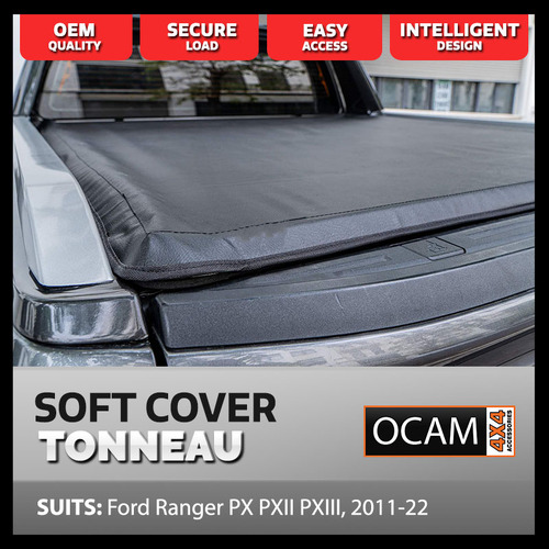 Soft Tonneau Cover For Ford Ranger PX PXII PXIII 2011-22, Dual Cab