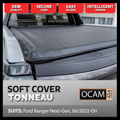 Soft Tonneau Cover For Ford Ranger Next-Gen 06/2022-On, Dual Cab