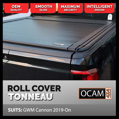 Retractable GEN2 Tonneau Roll Cover For GWM Cannon 2019-Current, Manual Roller Shutter