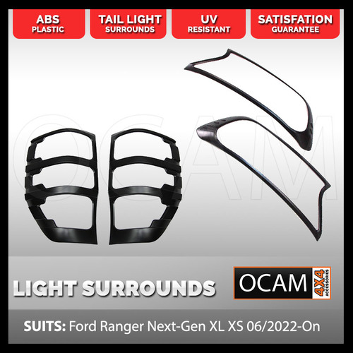Head Light & Tail Light Surrounds for Ford Ranger Next-Gen XL XS 06/2022-Current 