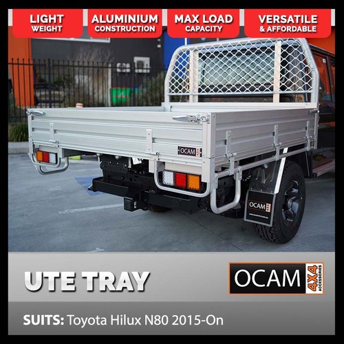 OCAM Commercial Aluminium Tray for Toyota Hilux N80 SR/SR5 2015-Current, Extra Cab