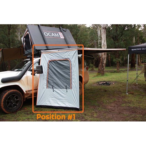 OCAM Wingman Premium Driver Side Awning Wall, Position #1